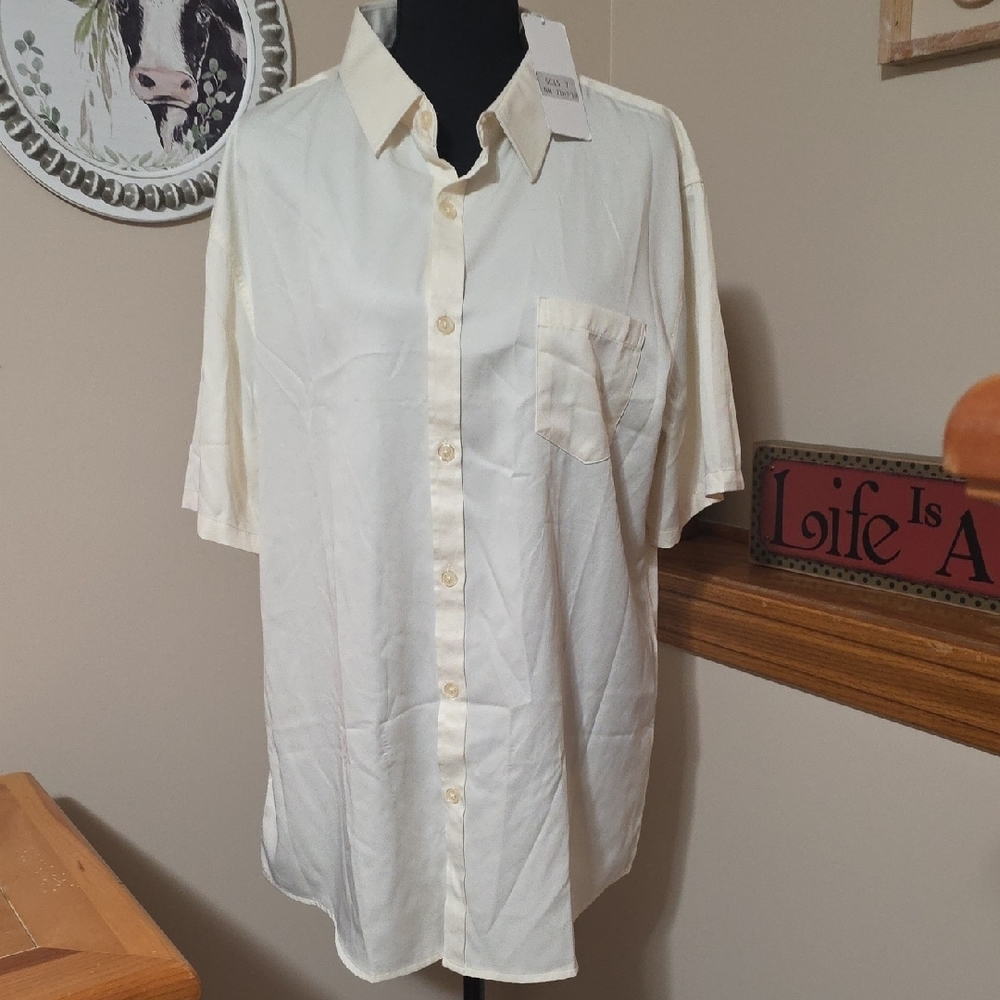 Men's Classic Cream Button Down Shirt